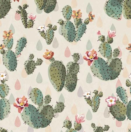 seamless cute cactus print pattern background